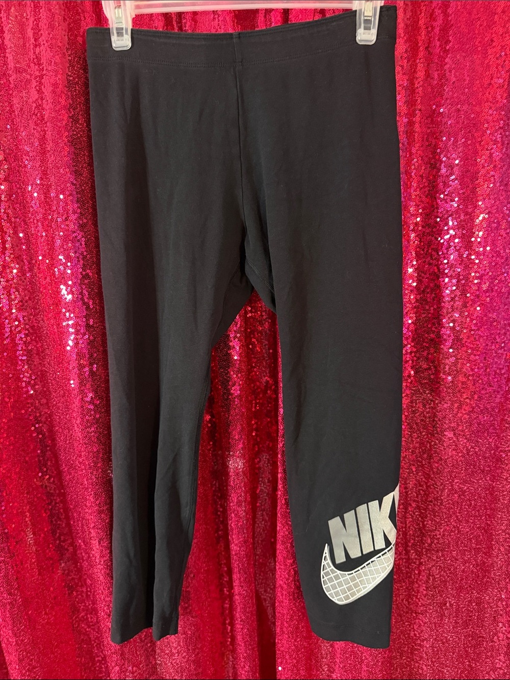 Nike Black Capri Leggings with White Logo